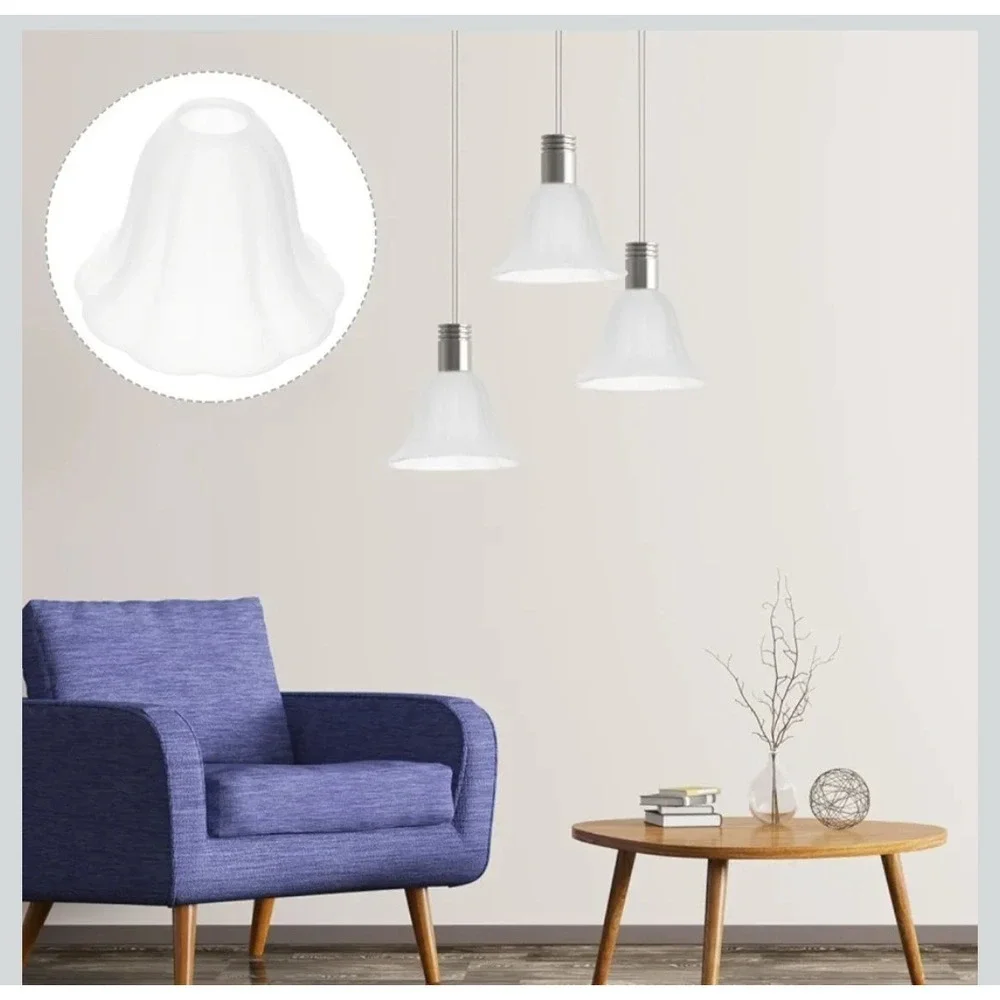 Veemoon E27 Vintage Glass Lampshade Small White Frosted Glass Lampshade European